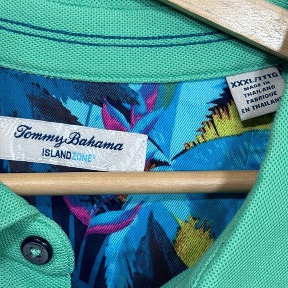 Tommy Bahama T225202 5 O'Clock IslandZone Camp Shirt Jade Cream XXXL NWOT - Picture 6 of 9